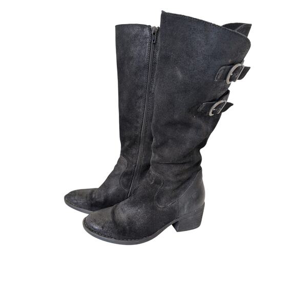 Born Bley Boot Black Suede Size 6.5 - Picture 3 of 8